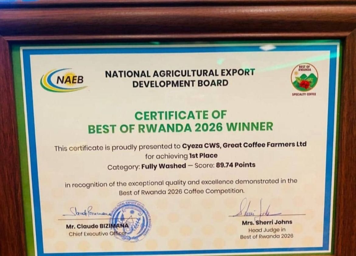 Best of Rwanda 2026 certificate